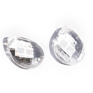 Natural Quartz Crystal Pendants, Rock Crystal Faceted Teardrop Charms, 18x13x6mm(PW-WGF49F5-08)
