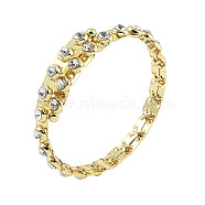 Brass Crystal Rhinestone Bangles for Women, Real 18K Gold Plated, 8-3/8 inch(21.2cm)(BJEW-H609-01G)