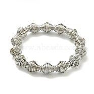 Non-Tarnish Adjustable 304 Stainless Steel Bicone Spring Wire Bracelets, Stainless Steel Color, Inner Diameter: 2 inch(5.1cm)(BJEW-H617-09P)