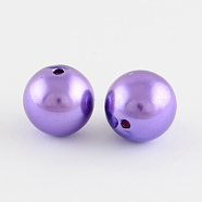 ABS Plastic Imitation Pearl Round Beads, Blue Violet, 20mm, Hole: 2.5mm, about 120pcs/500g(SACR-S074-20mm-A64)