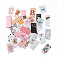 Rectangle with Word Paper Stickers Set, Adhesive Label Stickers, for Water Bottles, Laptop, Luggage, Cup, Computer, Mobile Phone, Skateboard, Guitar Stickers, Thanksgiving Theme, Mixed Color, 50~73x32~51x0.3mm(DIY-G066-28)
