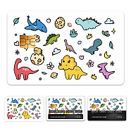 Plastic Waterproof Card Stickers, Self-adhesion Card Skin for Bank Card Decor, Rectangle, Dinosaur, 140x190mm(STIC-WH0032-027)