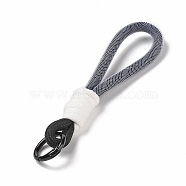 Braided Nylon Strap, Alloy Clasp for Key Chain Bag Phone Lanyard, Black, 155mm(AJEW-C035-03B)