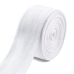 Cotton Twill Wide Ribbon, White, 2 inch(50mm), about 10.94~12.03 Yards(10~11m)/Roll(OCOR-XCP0002-43)