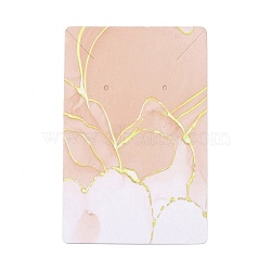 Hot Stamping Cardboard Paper Jewelry Display Cards, for Hanging Earring & Necklace, Rectangle, PeachPuff, 9x6x0.04cm, Hole: 1.6mm(CDIS-A005-01J)