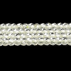 Cubic Zirconia Bead Strands, Faceted Rondelle, Pale Green, 3x2mm, Hole: 0.6mm, about 164~172pcs/strand, 14.57~14.88 inch(37~37.8cm)(ZIRC-G001-01G)