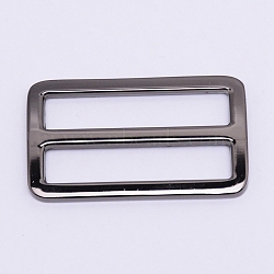 Zinc Alloy Buckles, for Strap Leathercraft Bag Belt, Rectangle, Gunmetal, 27x45.5x3.5mm, Hole: 7.5x38mm(PALLOY-TAC0014-17B-03)