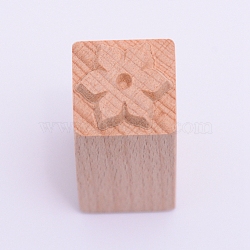 Wooden Stamps, Rectangle, Flower Pattern, 50x20x20mm(DIY-WH0189-61A)