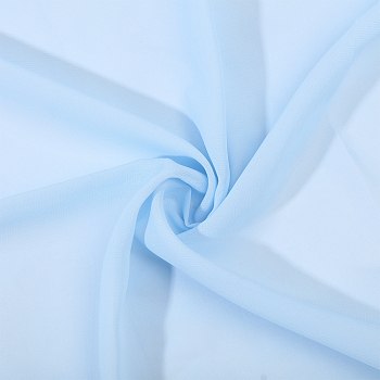 Chiffon Polyester Fabric, for Garment Making Accessories, Light Blue, 150x0.02cm