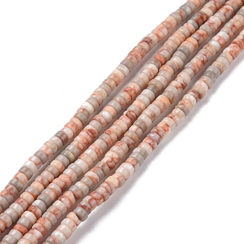Natural Netstone Beads Strands, Flat Round, 4x2mm, Hole: 1mm, about 169pcs/strand, 14.96''(38cm)