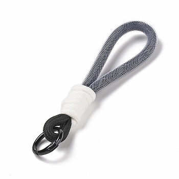 Braided Nylon Strap, Alloy Clasp for Key Chain Bag Phone Lanyard, Black, 155mm