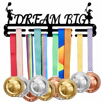 Sports Theme Iron Medal Hanger Holder Display Wall Rack, with Screws, Word Dream Big, Word, 150x400mm