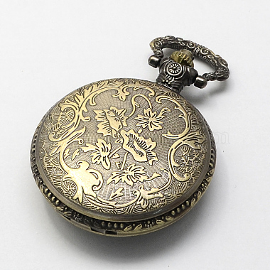 Vintage Zinc Alloy Quartz Watch Heads for Pocket Watch Pendant Necklace Making(WACH-R005-06)-2