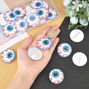 AHADERMAKER 20Pcs Eyeball Acrylic Badges Brooch Pins(JEWB-GA0001-05)-3