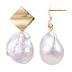 Boucles d'oreilles pendantes en perles keshi baroques naturelles(PEAR-N020-J28)-2