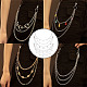 4Pcs 4 Styles Brass & 304 Stainless Steel Double Layer Chains for Jeans Pants with Alloy Star Charms(AJEW-GO00009)-5