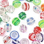 15Pcs Round Handmade Clear Lampwork Beads Strands, Mixed Color, 13~13.5x11.5mm, Hole: 1.2mm(LAMP-YW0004-15)