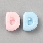 Opaque Resin Beads, Letter, Letter D, 10.5~14x8~13x5~6mm, Hole: 1.2~1.4mm(RESI-WH20005-13D)