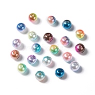 Rainbow ABS Plastic Imitation Pearl Beads, Gradient Mermaid Pearl Beads, Round, Mixed Color, 4x3.5mm, Hole: 1.2mm, about 18000pcs/500g(OACR-Q174-4mm-M)