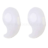 Silicone Eyeglasses Ear Grip, Anti Slip Holder, Magatama, White, 18.2x11.8mm, Hole: 5x3mm(FIND-WH0077-56B)