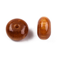 Resin Beads, Imitation Amber, Flat Round, Sienna, 8x4.5mm, Hole: 1.6~1.8mm(RESI-N034-02-K01)