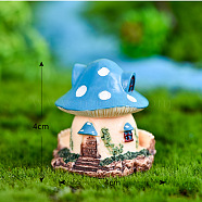 Resin Miniature Mini Mushroom House, Home Micro Landscape Decorations, for Fairy Garden Dollhouse Accessories Pretending Prop Decorations, Dodger Blue, 40x40mm(MIMO-PW0001-199A-04)