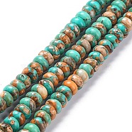Synthetic Turquoise Beads Strands, Dyed, Rondelle, Orange, 8x5mm, Hole: 0.7mm, about 80~84pcs/strand, 15.94~16.14 inch(40.5~41cm)(G-C034-02C)