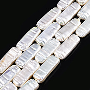 ABS Plastic Imitation Pearl Beads Strands, AB Color Plated, Rectangle, Light Goldenrod Yellow, 22x8.5x4mm, Hole: 0.6mm, about 19pcs/strand, 16.14 inch~16.34 inch(41~14.5cm)(KY-N015-04-05E)