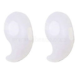 Silicone Eyeglasses Ear Grip, Anti Slip Holder, Magatama, White, 18.2x11.8mm, Hole: 5x3mm(FIND-WH0077-56B)