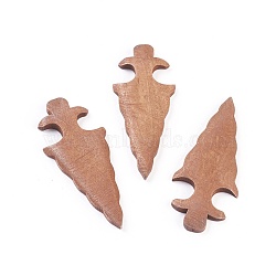 Poplar Wood Cabochons, Triangle, BurlyWood, 67.5x28x4.5mm(WOOD-G004-10)
