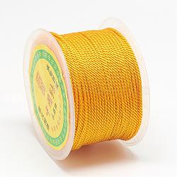 Nylon Threads, Milan Cords/Twisted Cords, Gold, 1.5~2mm, about 54.68 yards(50m)/roll(NWIR-R039-523)