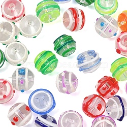 15Pcs Round Handmade Clear Lampwork Beads Strands, Mixed Color, 13~13.5x11.5mm, Hole: 1.2mm(LAMP-YW0004-15)