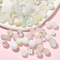 205G Transparent Glass Beads, Mixed Shapes, Gainsboro, 5.5~16x6~11.5x6.5~10.5mm, Hole: 1.2~1.6mm, 301pcs/205g(DGLA-YW0001-57K)