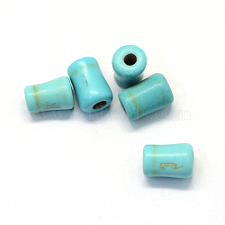 Synthetic Turquoise Gemstone Beads, Column, Dyed, Turquoise, 9~10x6~7mm, Hole: 2mm(X-TURQ-S283-08B)