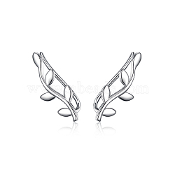 S925 Sterling Silver Leaf Clip-on Earrings for Women Fashion Simple Personality Earrings(TY1907)