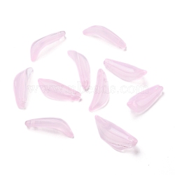 Transparent Glass Pendants, Petaline, Plum, 21.5x8x5mm, Hole: 1mm(GLAA-B004-01B)