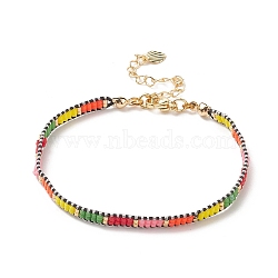 Handmade Japanese Seed Baided Beaded Bracelet for Women, Colorful, 7-3/8 inch(18.8cm)(BJEW-MZ00019-01)