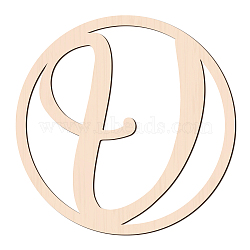 Laser Cut Wooden Wall Sculpture, Torus Wall Art, Home Decor Artwork, Flat Round with Letter, BurlyWood, Letter.V, 310x6mm(WOOD-WH0105-061)