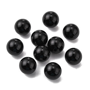 Imitation Pearl Acrylic Beads, No Hole, Round, Black, 16mm, about 500pcs/bag