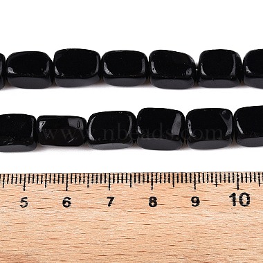 Natural Black Stone Beads Strands(G-T138-88)-5