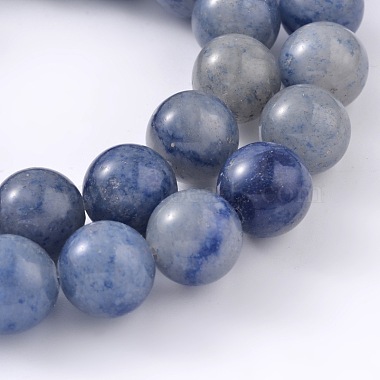Natural Blue Aventurine Round Beads Strands(G-M248-4mm-01)-2