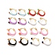 Enamel Hoop Earrings with Cat Eye(EJEW-F281-05-G)-1