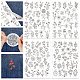 4 Sheets 11.6x8.2 Inch Stick and Stitch Embroidery Patterns(DIY-WH0455-006)-1
