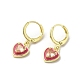 Heart Real 18K Gold Plated Brass Dangle Leverback Earrings(EJEW-L268-025G-01)-1
