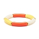 Curved Tube Opaque Acrylic Beads Stretch Bracelet for Teen Girl Women(BJEW-JB06940-01)-1