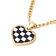 Heart with Lattice Pattern Acrylic Pendant Necklace(NJEW-G074-14G)-1