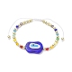 Evil Eye Lampwork geflochtenes Perlenarmband mit Glasperlenketten für Frauen(BJEW-JB09412)-3