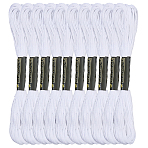 2 Bags Cotton Crochet Threads, Embroidery Threads, Yarn for Lace Hand Knitting, White, 1.4mm, about 8.20 Yards(7.5m)/skein, 5 skeins/bag(DIY-DJ0005-17B)