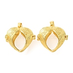 Brass Cage Pendants, Heart Charms, Rack Plating, Golden, 30x32x16mm, Hole: 8x4mm(KK-CBA8ACD-02G-A)