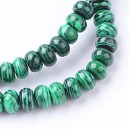 Synthetic Malachite Bead Strands, Rondelle, 6x4mm, Hole: 1mm, about 95~98pcs/strand, 14.17~14.96 inch(G-R403-4x6-11)